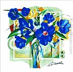 Blue Flowers In Vase
